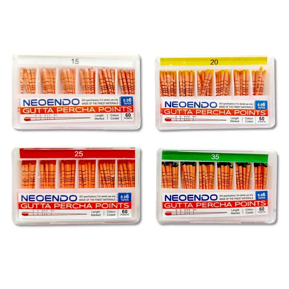 Neoendo Gutta Percha ( GP) (15 X Taper 6% )120 Points - ORAL HEALTHCART